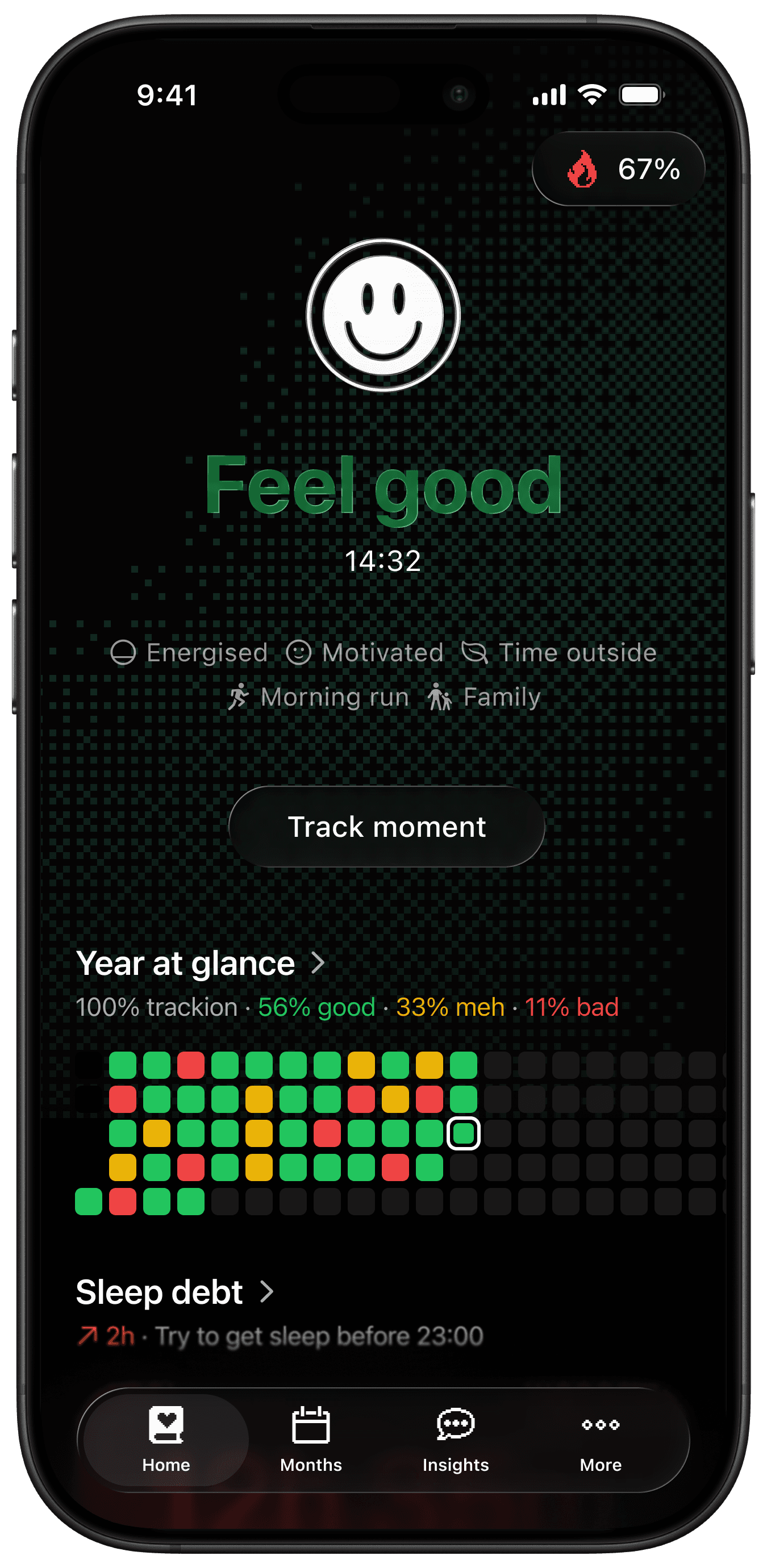 Daygrain app — mood tracking, year at a glance, and sleep insights